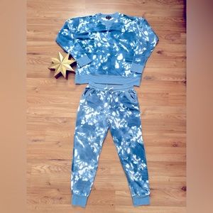 SummerSalt Blue Horizon Blue Tie Dye Soft French Terry Jogger Set Size S